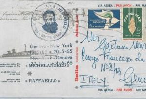 57364 - USA - POSTAL HISTORY: Cover sailed on MAIDEN VOJAGE of MICHELANGELO 1965