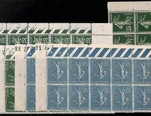 94874 - FRANCE - STAMPS - Yvert # 361/62  -  Lot of  COIN DATEE blocks