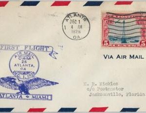 60109 - USA -  First Flight COVER: ATLANTA - MIAMI : ATLANTA - 01.12.1928