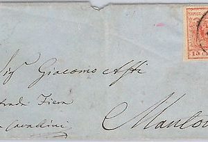 ANTICHI STATI:  LOMBARDO VENETO : Sassone 3 su BUSTA da VICENZA 1853