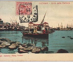 44219   CARTOLINA d'Epoca - CATANIA Città - DOGANA 1911