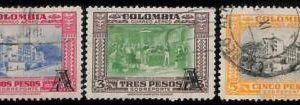 94778a  -  COLOMBIA  - STAMPS - Yvert # AIRMAIL  212-14  Used