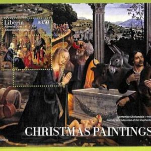B0551 - LIBERIA - ERROR MISPERF Stamp Sheet - 2022 - Christmas Paintings, ART