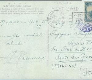 86199 -  CHINA: MANCHURIA -  POSTAL HISTORY - POSTCARD to ITALY 1938