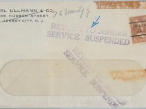 71744  - USA - POSTAL HISTORY - COVER returned to sender SERVICE SUSPENDED