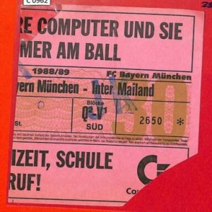 C0962 - Vecchio BIGLIETTO PARTITA CALCIO - 1988-1989 BAYER VS INTER