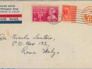 71748 - USA - POSTAL HISTORY - added franking on STATIONERY COVER to ITALY 1949