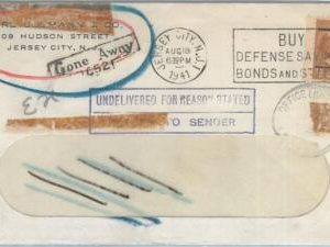 71752 - USA - POSTAL HISTORY -  Jersey stamp on CENSORED COVER to ENGLAND