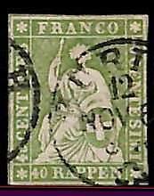 95002bF -  SWITZERLAND - STAMP - Zumstein # 26C or 26G - Very Fine  USED