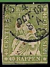 95002aD -  SWITZERLAND - STAMP - Zumstein # 26C or 26G - USED faulty