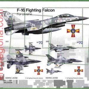 B1805 - SIERRA LEONE - ERROR MISPERF Stamp Sheet - 2023 - F-16 Fighting  Falcon