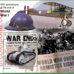 B1806 - SIERRA LEONE - ERROR MISPERF Stamp Sheet - 2023 - World War I