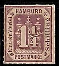 94907 2mA  - Germany HAMBURG - STAMPS - Michel # 20  --  MINT MNH