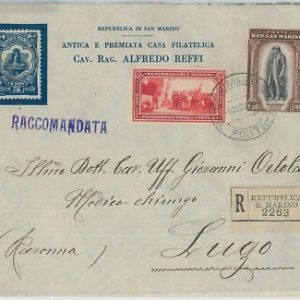 74153 - SAN MARINO - STORIA POSTALE -  BUSTA RACCOMANDATA  1940 - BELLA!
