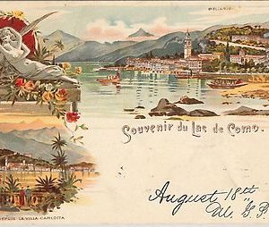 40255  CARTOLINA d'Epoca - COMO Città : RICORDO / GRUSS - VILLA CARLOTTA 1901