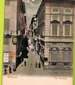 aa9208 CARTOLINA D'EPOCA  GENOVA Città : Via Garibaldi