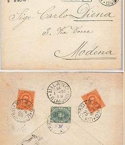 ITALIA REGNO: storia postale - BUSTA RACCOMANDATA - Annullo MILANO 7 1895