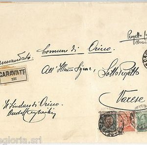 62910 - ITALIA REGNO - STORIA POSTALE: BUSTA RACCOMANDATA da GARAVATE Orino 1924