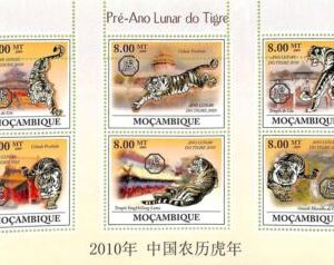 A9129 - Mozambique - ERROR MISPERF Stamp Sheet - 2009 - Chinese New Year Tiger
