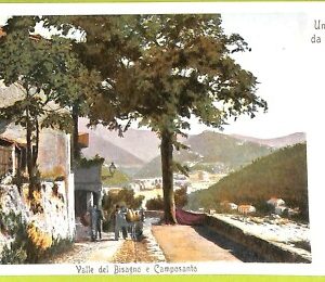 aa9232- CARTOLINA D'EPOCA  GENOVA Città : Valle del Bisagno e Camposanto