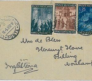 37194  - VATICANO : STORIA POSTALE - busta per GRAN BRETAGNA - 1950