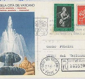 37187 - VATICANO : STORIA POSTALE - Intero Postale C15 (R) - raccomandata 1963