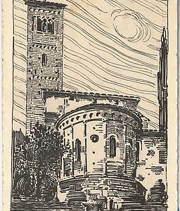 40303  CARTOLINA d'Epoca - COMO: ILLUSTRATA - Firmata RINALDI 1930