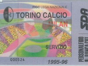C0052  - Vecchio  BIGLIETTO PARTITA CALCIO - 1995/ 1996 : TORINO / MILAN