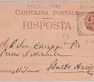 53617 - REGNO - INTERO POSTALE da BUSCATE Milano 1898