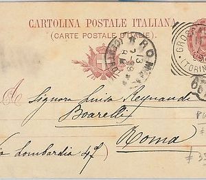 53619 - REGNO - INTERO POSTALE: annullo GROSCAVALLO tondoquadro 1899
