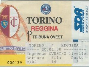 C0071  - Vecchio  BIGLIETTO PARTITA CALCIO - 1999/ 2000 :TORINO / REGGINA