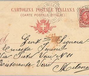 53621 - REGNO - INTERO POSTALE: annullo MARIA DELLA VERSA Pavia tondoquadro 1907