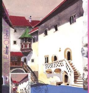 ag3402 - Liechtenstein - POSTAL HISTORY Set of 2 Maximum Card 1987  ARCHITECTURE