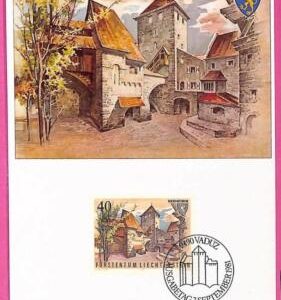 ag3420 - Liechtenstein - POSTAL HISTORY  Set of 2 Maximum Card 1981 ARCHITECTURE
