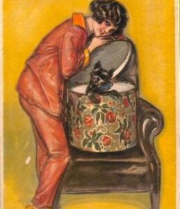 ab6759 - VINTAGE POSTCARD - Glamour Ladies Donnine - ARTIST SIGNED - MAUZAN
