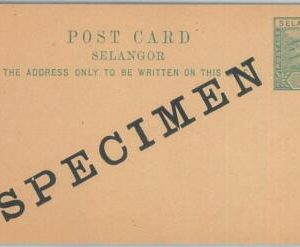74808 - MALAYA Selangor - POSTAL HISTORY  -  STATIONERY CARD # 1 - SPECIMEN