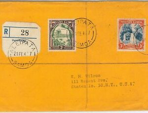 39873  - WESTERN SAMOA - postal history: SG 187/8 on COVER from ALEIPATA 1947