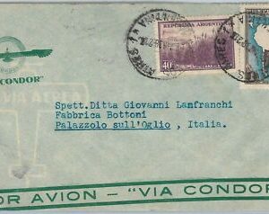43428  - ARGENTINA - postal history - AIRMAIL COVER  Via condor to ITALY -  1938