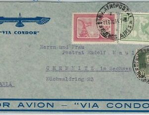 43423 - ARGENTINA - postal history - AIRMAIL COVER  Via condor to GERMANY  1934