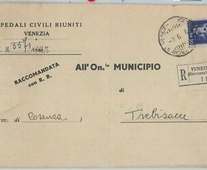 BK0014 - ITALIA Luogotenenza  - Storia Postale -  Sass 542 isolato su BUSTA 1946