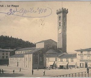 49607  CARTOLINA d'Epoca - FIRENZE provincia - FIESOLE: La Piazza 1910