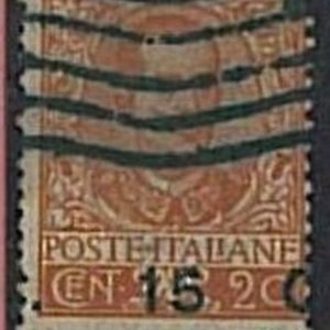 36102 Varietà  REGNO: Sassone 79d - Sovrastampa spostata orizzontalmente USATO