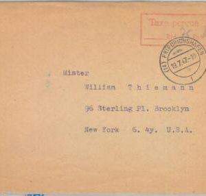 75253 - GERMANY - POSTAL HISTORY -  COVER to the USA  1947 - TAXE PERCU
