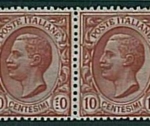 36107   Varietà  ITALIA REGNO:  Sassone coppia 82 + 82q - Nuovi non linguellati