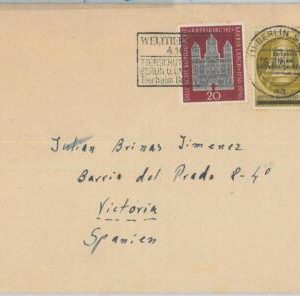 75259 - GERMANY  Berlin - POSTAL HISTORY - Mixed franking COVER  1956