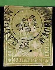 95002aE -  SWITZERLAND - STAMP - Zumstein # 26C or 26G - USED faulty