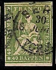 95002bB -  SWITZERLAND - STAMP - Zumstein # 26C or 26G - Very Fine  USED