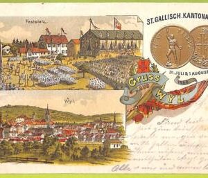 Lib7897 - SWITZERLAND - VINTAGE POSTCARD - Gruss aus Wyl - 1898,Embossed