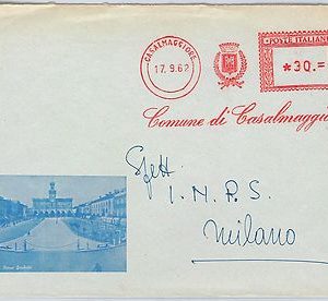 ITALIA  REPUBBLICA storia postale BUSTA COMUNALE di Casalmaggiore - 1962
