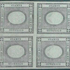 87827 - ANTICHI STATI: SARDEGNA - Sassone 19 QUARTINA - NUOVO**  non linguellato